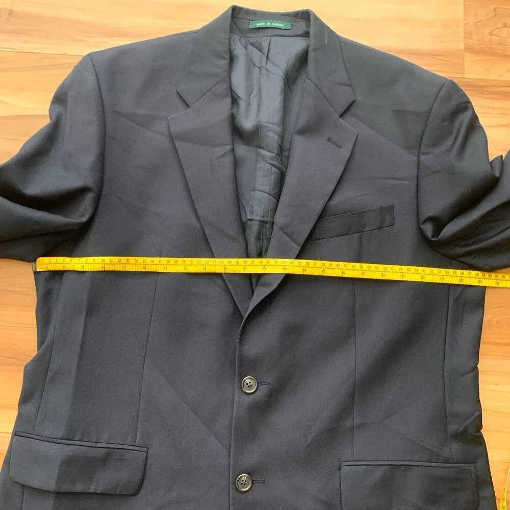 Lauren Ralph Lauren Wool 2 Button Blazer Sport Coat Jacket 42 L Midnight Blue